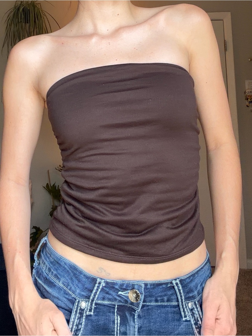 Women’s Strapless Tube Top - Brown